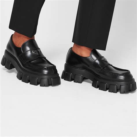 prada loafers men black|prada monolith loafers men.